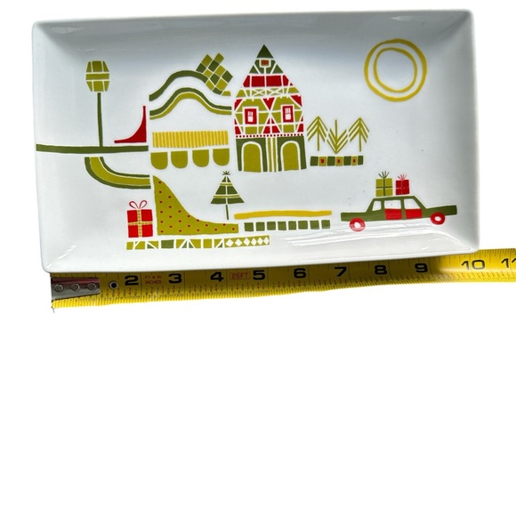 Crate & Barrel , NWT,Julia Rothman “Yule Town” Appetizer Mini Platter - Picture 4 of 5